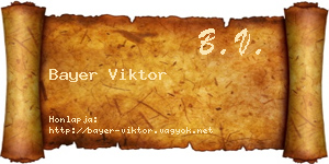 Bayer Viktor névjegykártya